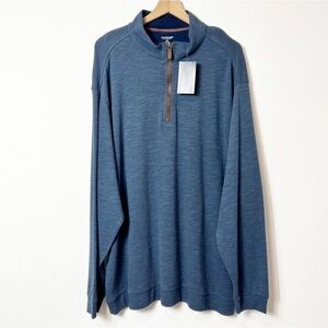ROUNDTREE & YORKE BLUE LONG SLEEVE MEN SWEATER ZIP UP SIZE 3XT NEW